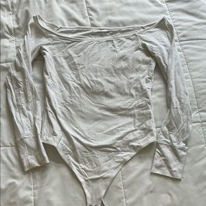 Abercrombie & Fitch White Long Sleeve Bodysuit